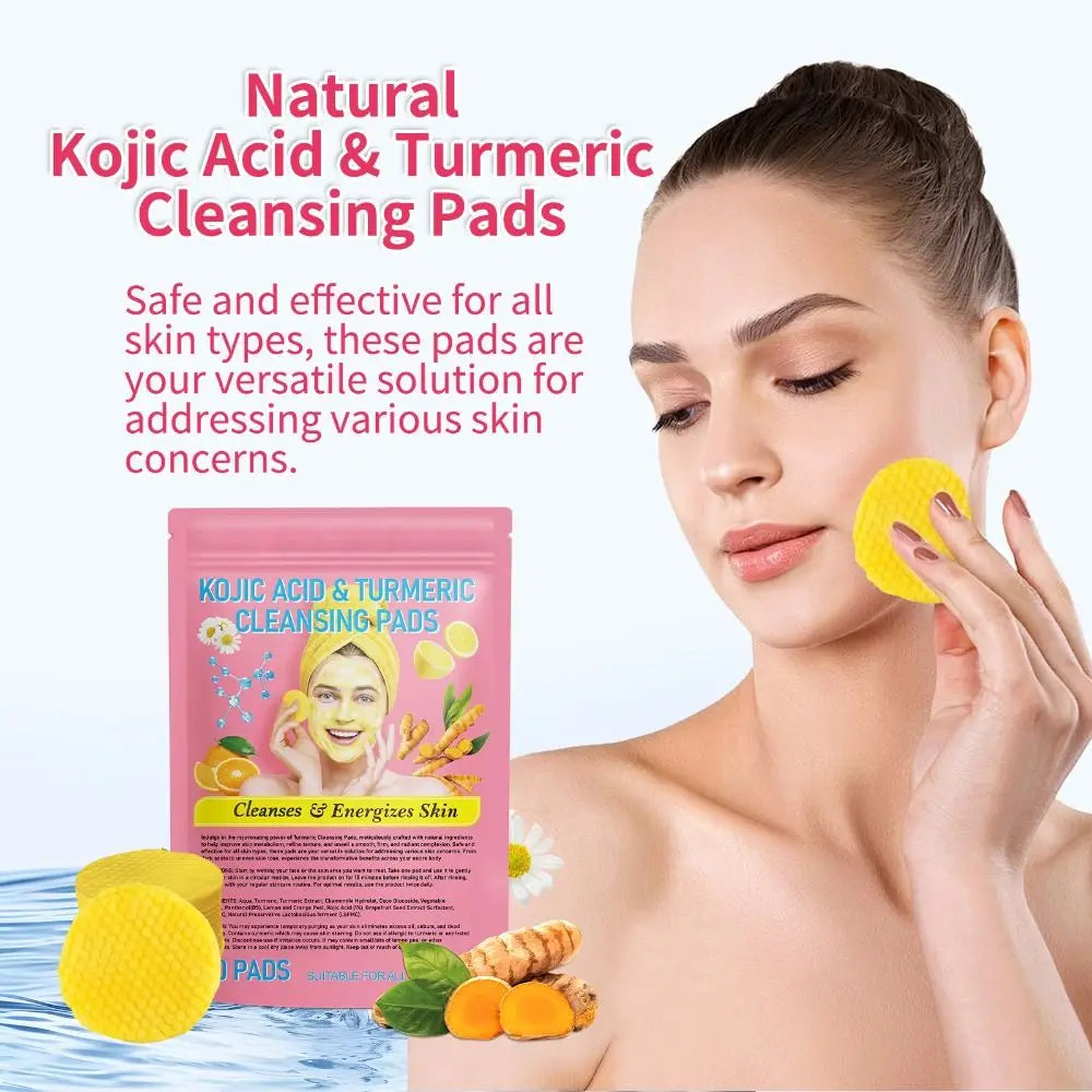 40Pcs Ikamuel Turmeric & Kojic Acid Cleansing Pads – Brighten, Clear, and Renew Your Skin