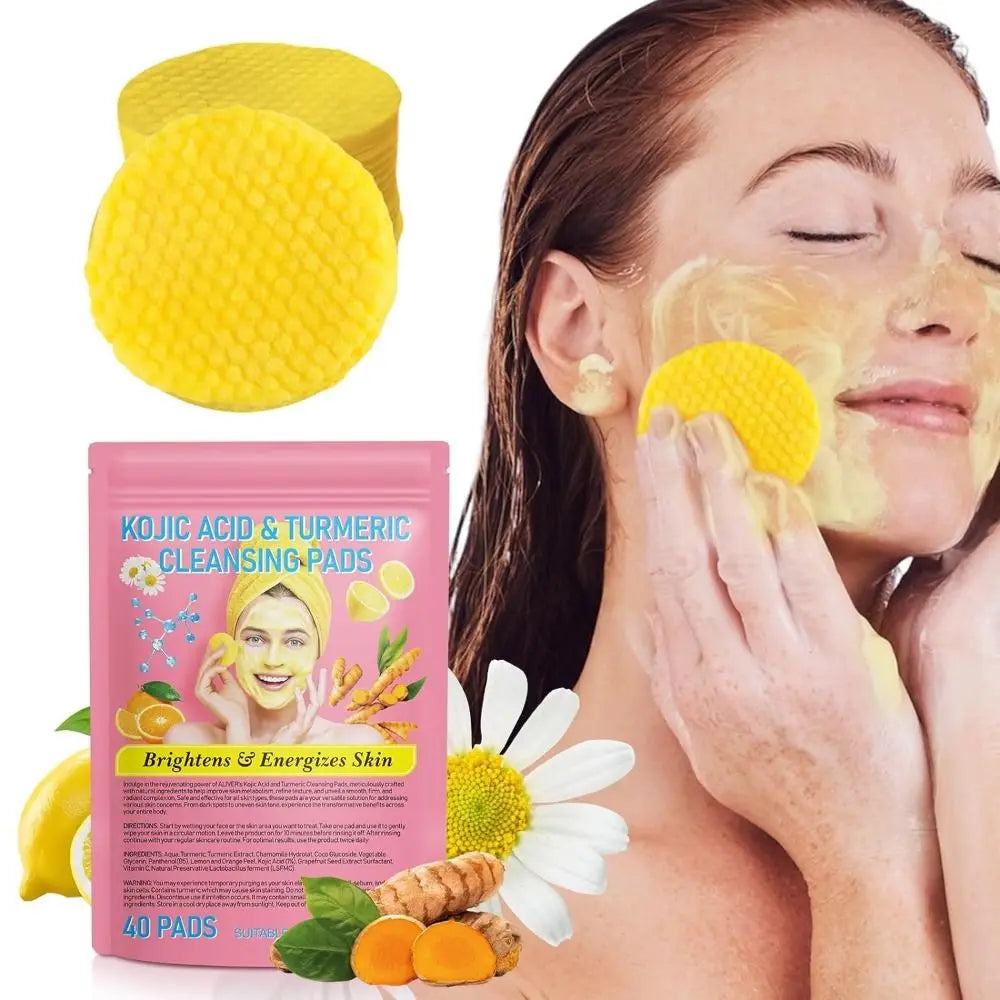 40Pcs Ikamuel Turmeric & Kojic Acid Cleansing Pads – Brighten, Clear, and Renew Your Skin