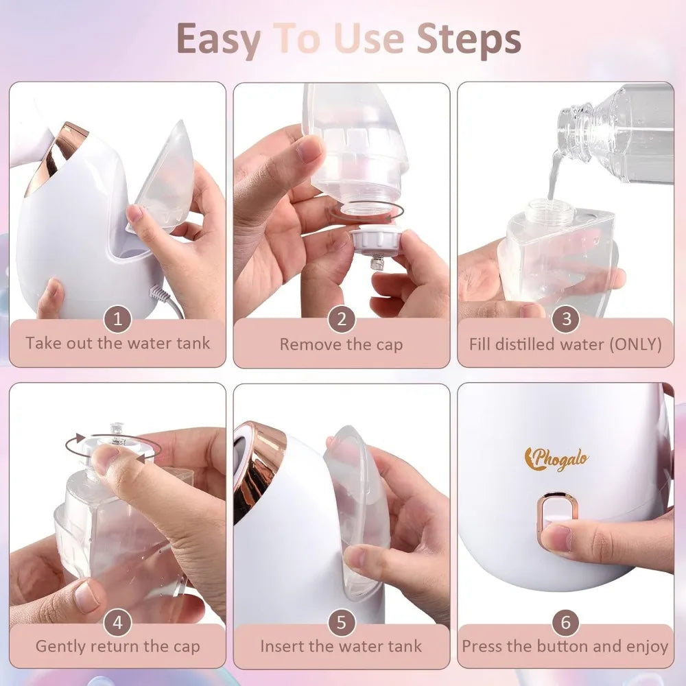 Phogalo Facial Steamer – Deep Pore Cleansing & Aromatherapy for All Skin Types